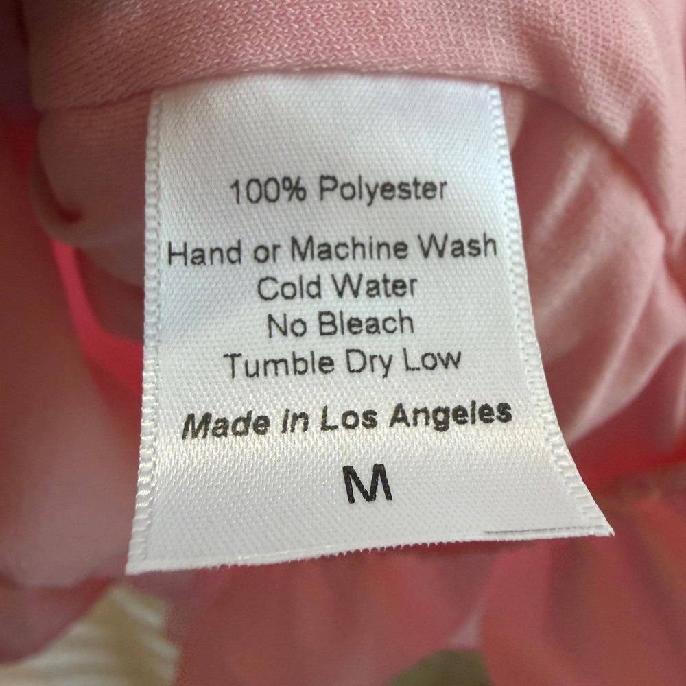 Lucy in the Sky Pink Ruched Ruffle Mini Dress Womens Medium Spaghetti Strap - Picture 4 of 4